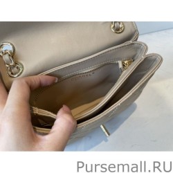 Replica Calfskin Mini Sqaure Flap Bag AS2468 Apricot