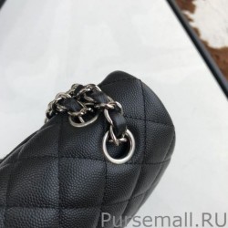 Replicas Classic Flap Bag A1112 Black Silver Hardware