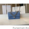 Best Classic Flap Bag A1112 Blue Gold Hardware