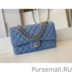 Best Classic Flap Bag A1112 Blue Gold Hardware