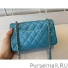 AAA+ Classic Flap Bag A1112 Light Blue Gold Hardware