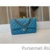 Inspired Classic Flap Bag A1112 Light Blue Silver Hardware