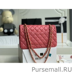 Replicas Classic Flap Bag A1112 Light Red Gold Hardware