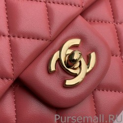 Replicas Classic Flap Bag A1112 Light Red Gold Hardware