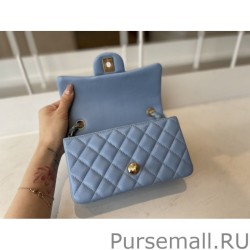 Knockoff Classic Flap Bag A1113 Blue Silver Hardware