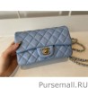 Knockoff Classic Flap Bag A1113 Blue Silver Hardware