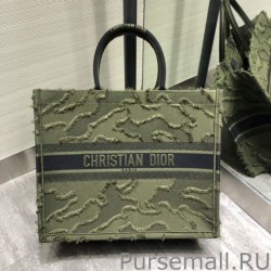 Replicas Christian Dior Oversize Book Tote Shopping Bag Army green