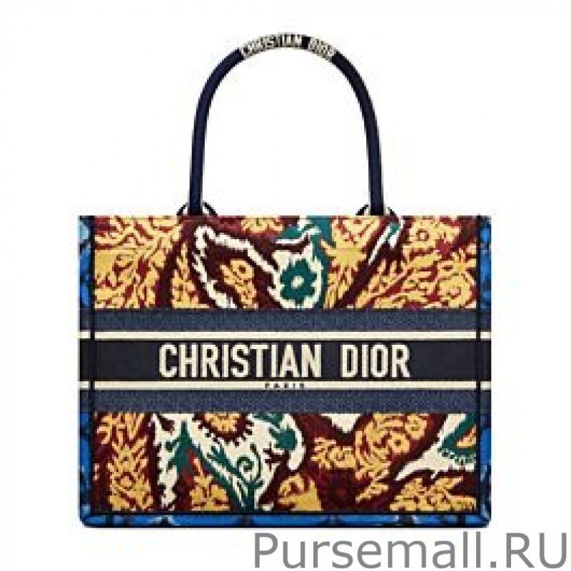 High Christian Dior Small Book Tote Bag Blue