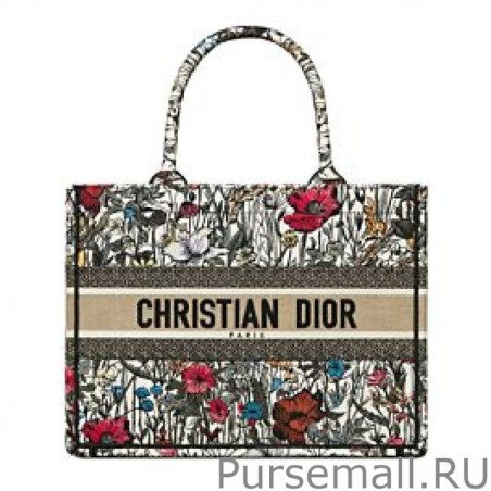 Designer Christian Dior Small Book Tote Gray