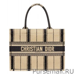 Best Christian Dior Book Tote Bayadere Small Embroidered Tote Apricot