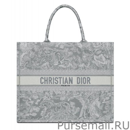 1:1 Mirror Christian Dior Book Tote Gray