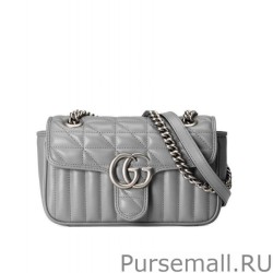 Copy GG Marmont Mini Shoulder Bag 446744 Gray