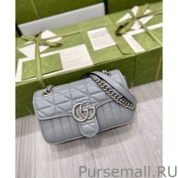 Copy GG Marmont Mini Shoulder Bag 446744 Gray