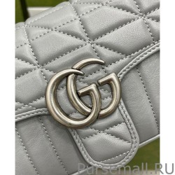 Copy GG Marmont Mini Shoulder Bag 446744 Gray