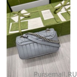 Copy GG Marmont Mini Shoulder Bag 446744 Gray