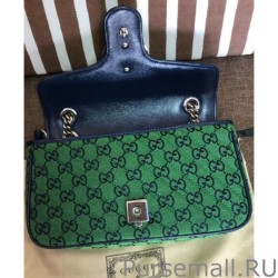 Luxury GG Marmont Multicolour Small Shoulder Bag 443497 Green