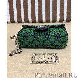 Best GG Marmont Multicolour Super Mini Bag 476433 Green