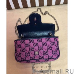 Best GG Marmont Multicolour Super Mini Bag 476433 Pink