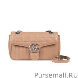 High Quality GG Marmont Small Shoulder Bag 443497 Apricot