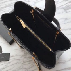 Top Quality YSL Saint Laurent Shoping Bag Graind leather Black