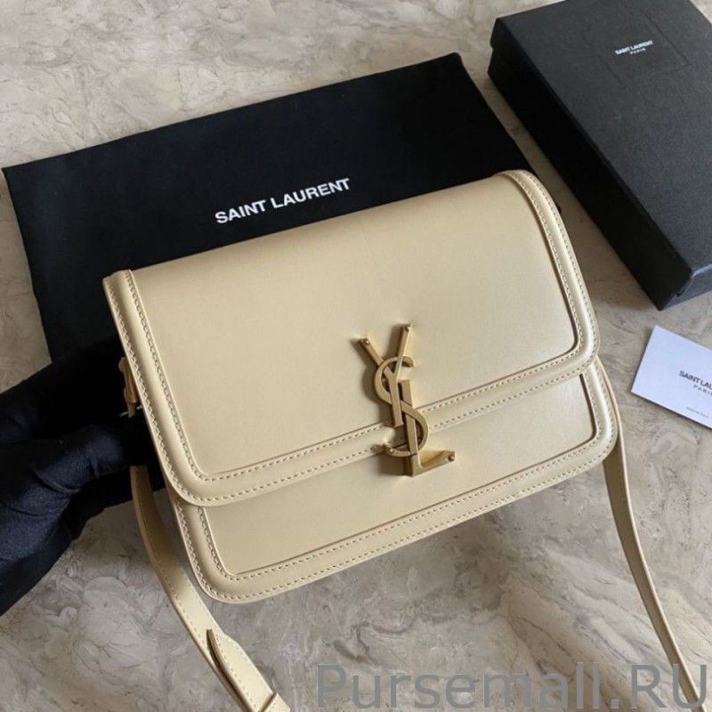 7 Star YSL Saint Laurent Solferino Medium Monogram Satchel Bag Apricot