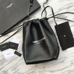 Replica YSL Saint Laurent Teddy Bucket Bag Black