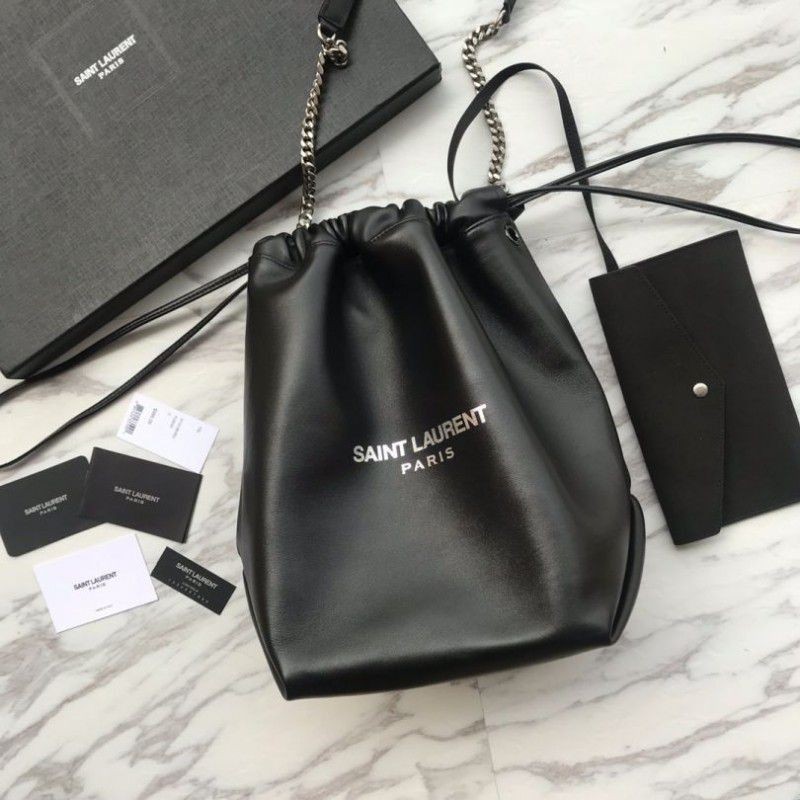 Replica YSL Saint Laurent Teddy Bucket Bag Black