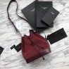 High YSL Saint Laurent Teddy Bucket Bag Matte leather Claret