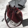 High YSL Saint Laurent Teddy Bucket Bag Matte leather Claret