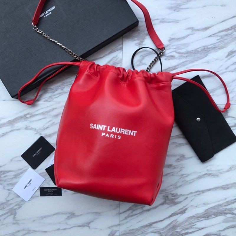 Wholesale YSL Saint Laurent Teddy Bucket Bag Red