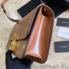 Luxury YSL Saint Laurent Carre Satchel Suede Bag Brown