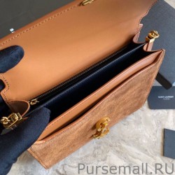 High Quality YSL Saint Laurent Cassandra Medium Suede Bag Brown