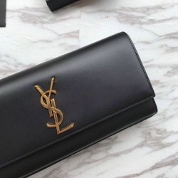 AAA+ YSL Saint Laurent Classic Monogram Wallet Smooth Leather Black