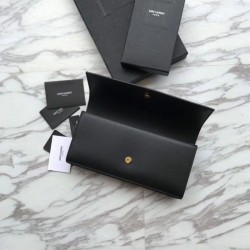 AAA+ YSL Saint Laurent Classic Monogram Wallet Smooth Leather Black