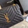 Luxury YSL Saint Laurent Medium Envelope Bag Mix Matelasse Black Gold Hardware