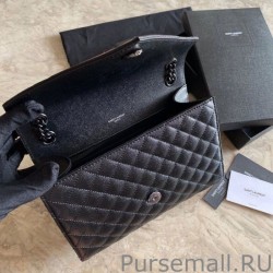 Luxury YSL Saint Laurent Medium Envelope Bag Mix Matelasse Black Gold Hardware