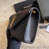 Luxury YSL Saint Laurent Medium Envelope Bag Mix Matelasse Black Gold Hardware