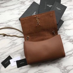 High Quality YSL Saint Laurent Medium Reversible Kate Suede and Smooth Leather Brown