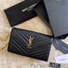 Replicas YSL Saint Laurent Monogram Envelope Chain Wallet Grained Leather Black Gold Hardware