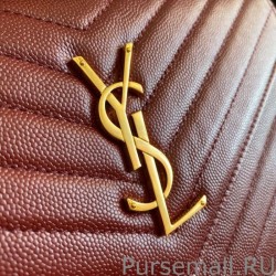 Inspired YSL Saint Laurent Monogram Envelope Chain Wallet Grained Leather Claret