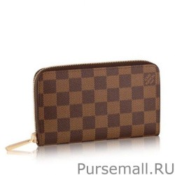 Replicas Zippy Compact Wallet Damier Ebene Canvas Canvas N60028