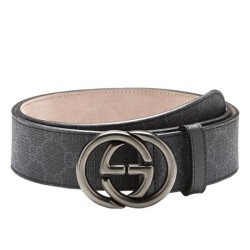 Replica Gucci Leather Belt With Bi-colour Interlocking G Buckle 295777 KGDHR 1078