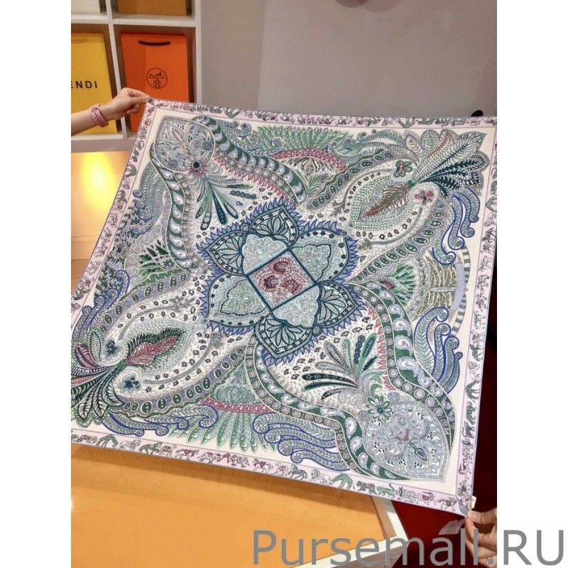 1:1 Mirror Hermes Concubine Garden Silk Square Scarf 90