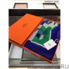 High Quality Hermes Carriage Solitaire Cashmere Shawl 110 x 200 Blue