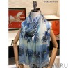 Fashion Hermes Carriage Solitaire Cashmere Shawl 110 x 200 Sky Blue