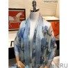 Fashion Hermes Carriage Solitaire Cashmere Shawl 110 x 200 Sky Blue