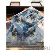 Fashion Hermes Carriage Solitaire Cashmere Shawl 110 x 200 Sky Blue