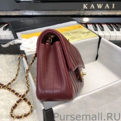 High Classic Flap Bag A1116 Claret