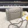 High Classic Flap Bag A1116 Gray Silver Hardware