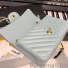 Top Classic Flap Bag A1116 Light Blue